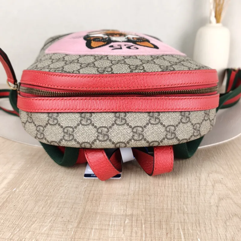 GUCCI Backpack Embroidered Backpack Monogram PVC One Size 22 × 11 × 27 cm — detail view 3 of 10