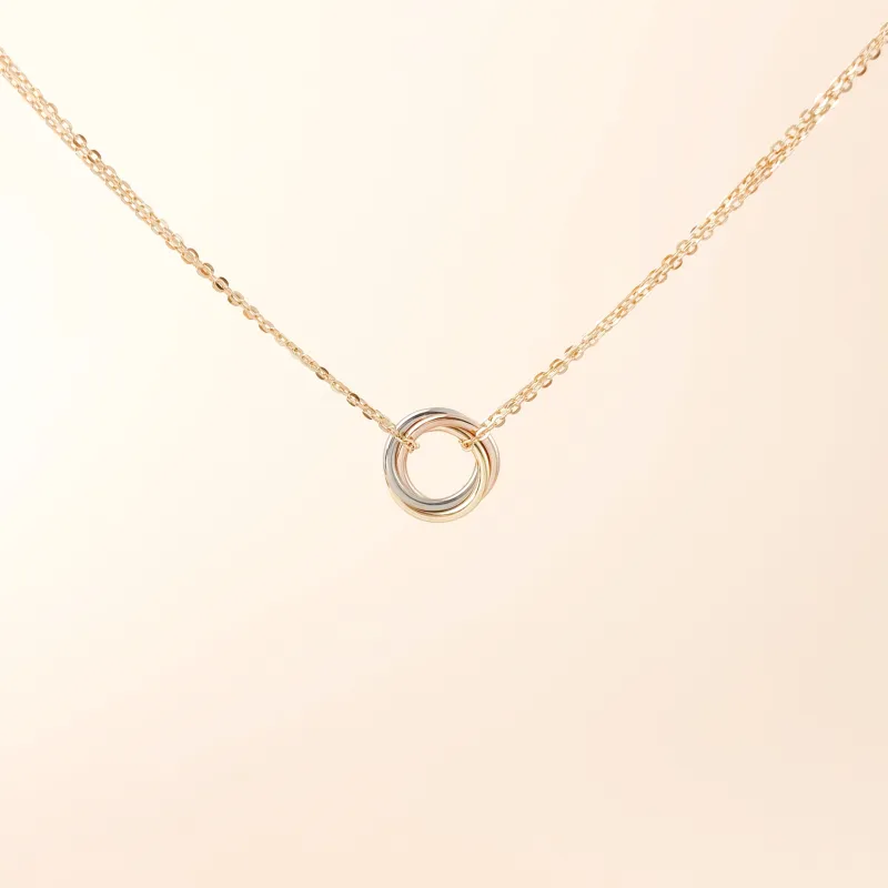 CARTIER Necklace Trinity Collection Necklace 18KW hite Gold Yellow Gold Rose Gold Mini 40cm