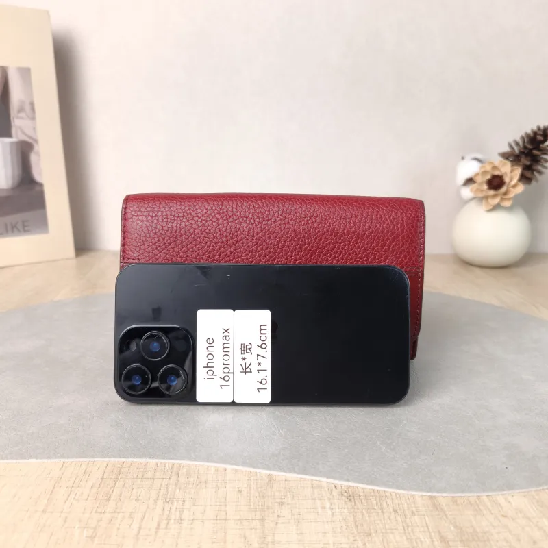 BURBERRY Wallet Wallet Red Calfskin One Size 19 × 2 × 11 cm — cover view 2 of 5