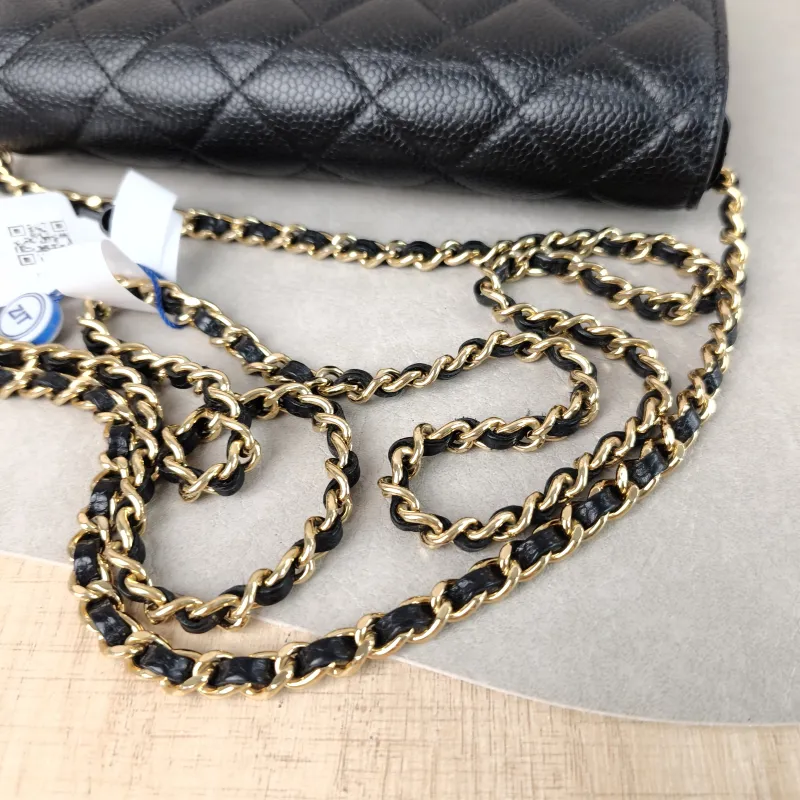 Chanel Crossbody Bag Classic Flap WOC CF WOCWOC Bag Black Grained Calfskin Mini 19.2 × 3.5 × 12.3 cm 25 — detail view 14 of 14