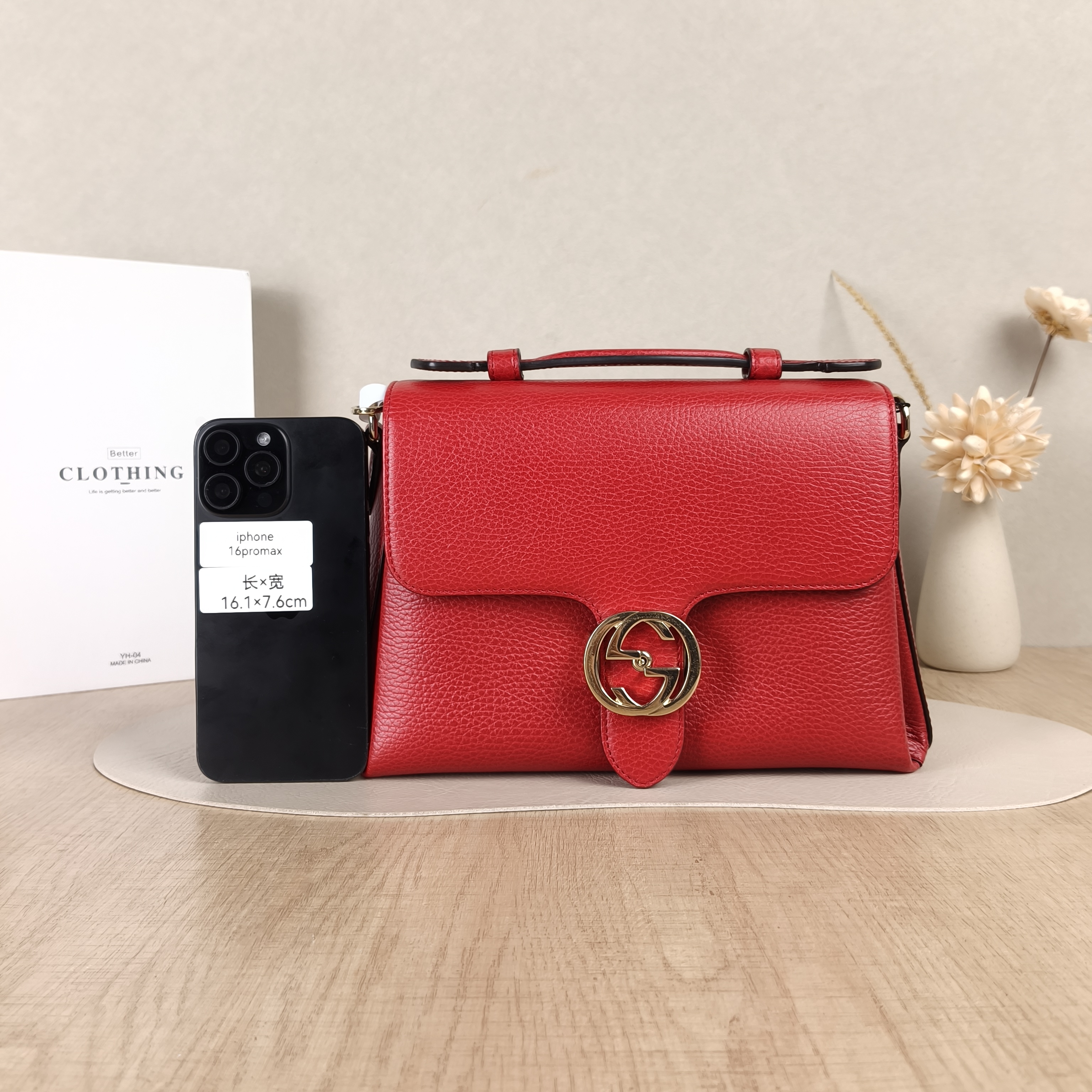 GUCCI Crossbody Bag Collection Crossbody Bag Red Calfskin One Size27 × 8 × 17 cm — cover view 2 of 5