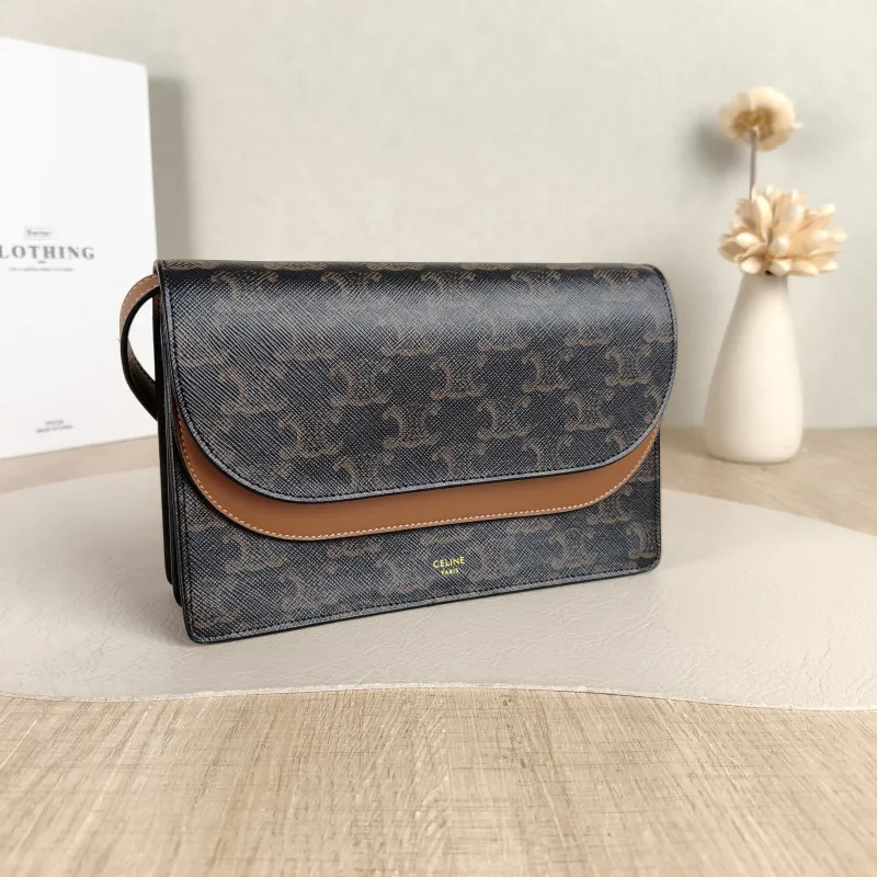 CELINE Crossbody Bag TRIOMPHE Clutchwoc Monogram PVC One Size 20 × 6 × 12 cm — cover view 6 of 6