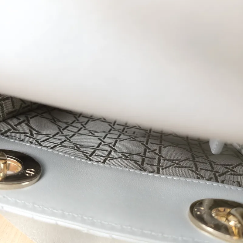 DIOR Crossbody Bag Lady Lady Dior Bag Grey Lambskin Mini 17 × 7 × 15 cm — detail view 7 of 12