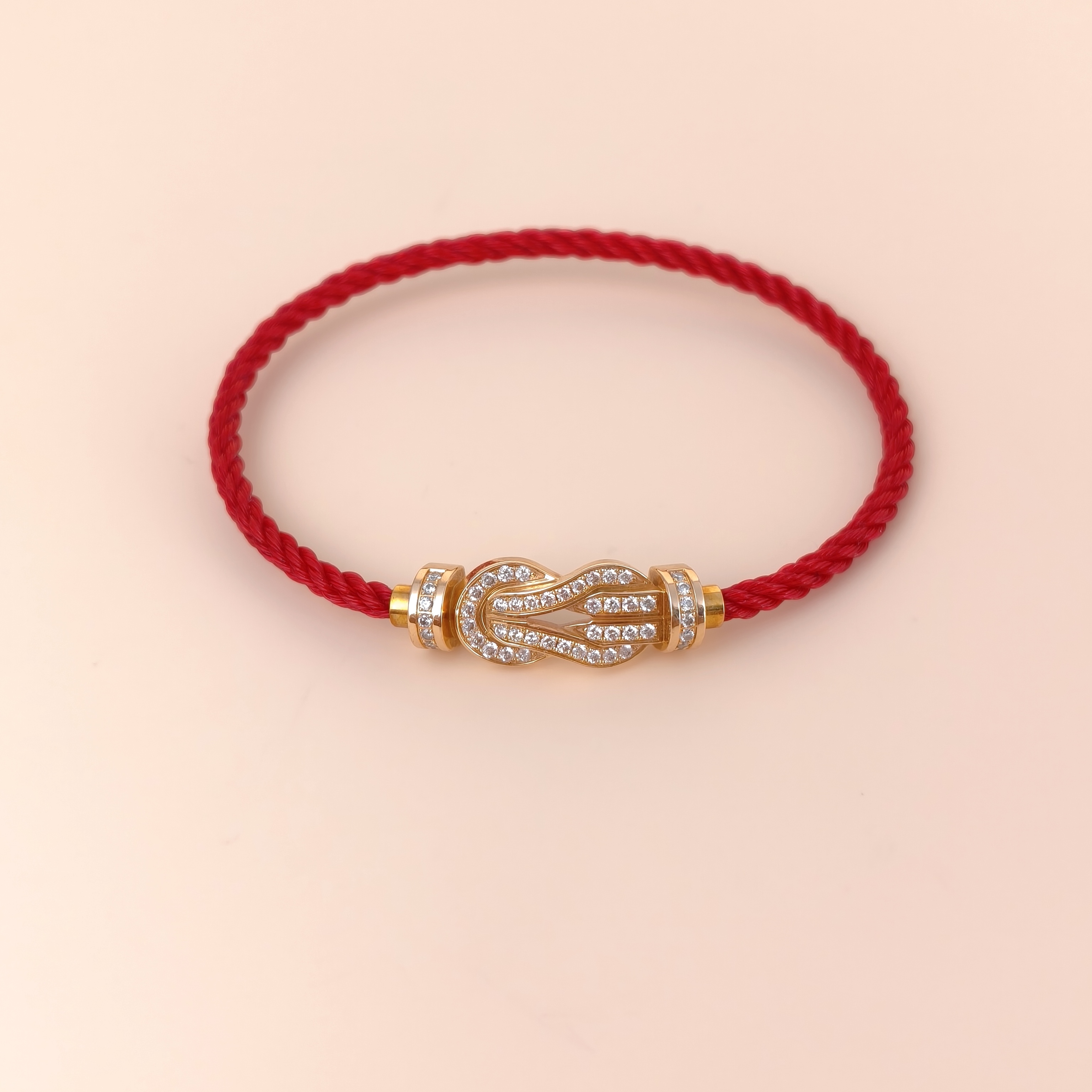 FRED Bracelet Force 10 Collection Bracelet Yellow Gold 18KY ellow Gold Diamond Large2.6*1.4cm
