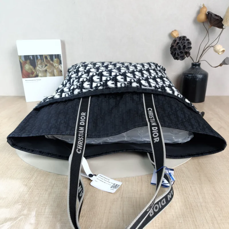 DIOR Shoulder Bag Shoulder Bag Black Monogram Nylon One Size 37 × 13 × 43 cm — detail view 7 of 10