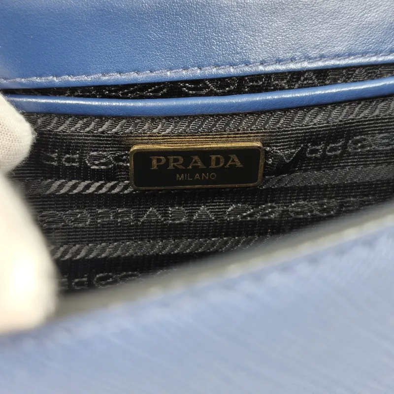 PRADA Crossbody Bag Crossbody Bag Clutch Blue Calfskin One Size20 × 7 × 14 cm — detail view 3 of 11