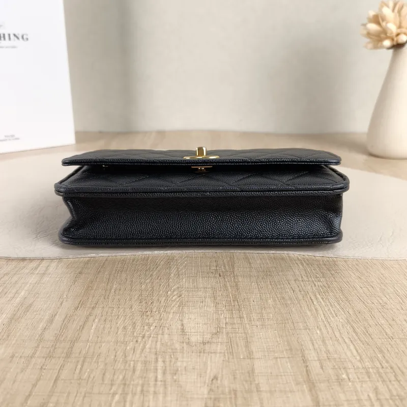 Chanel Crossbody Bag CF WOC Black Grained Calfskin One Size19.2 × 3.5 × 12.3 cm — cover view 4 of 6