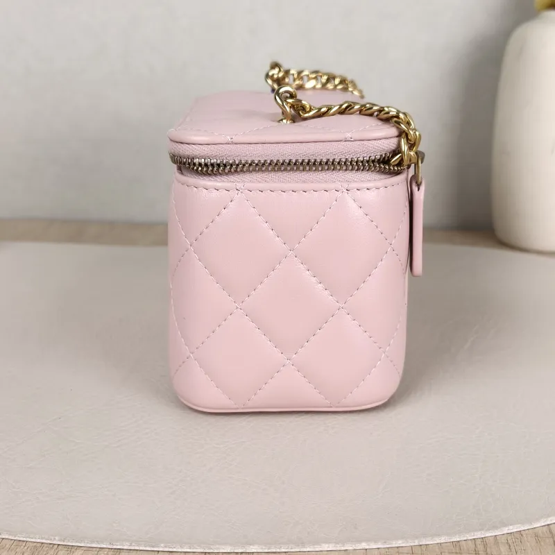 Chanel Crossbody Bag Edition Pink Lambskin 16 × 8 × 9.5 cm Microchip Edition — detail view 7 of 13