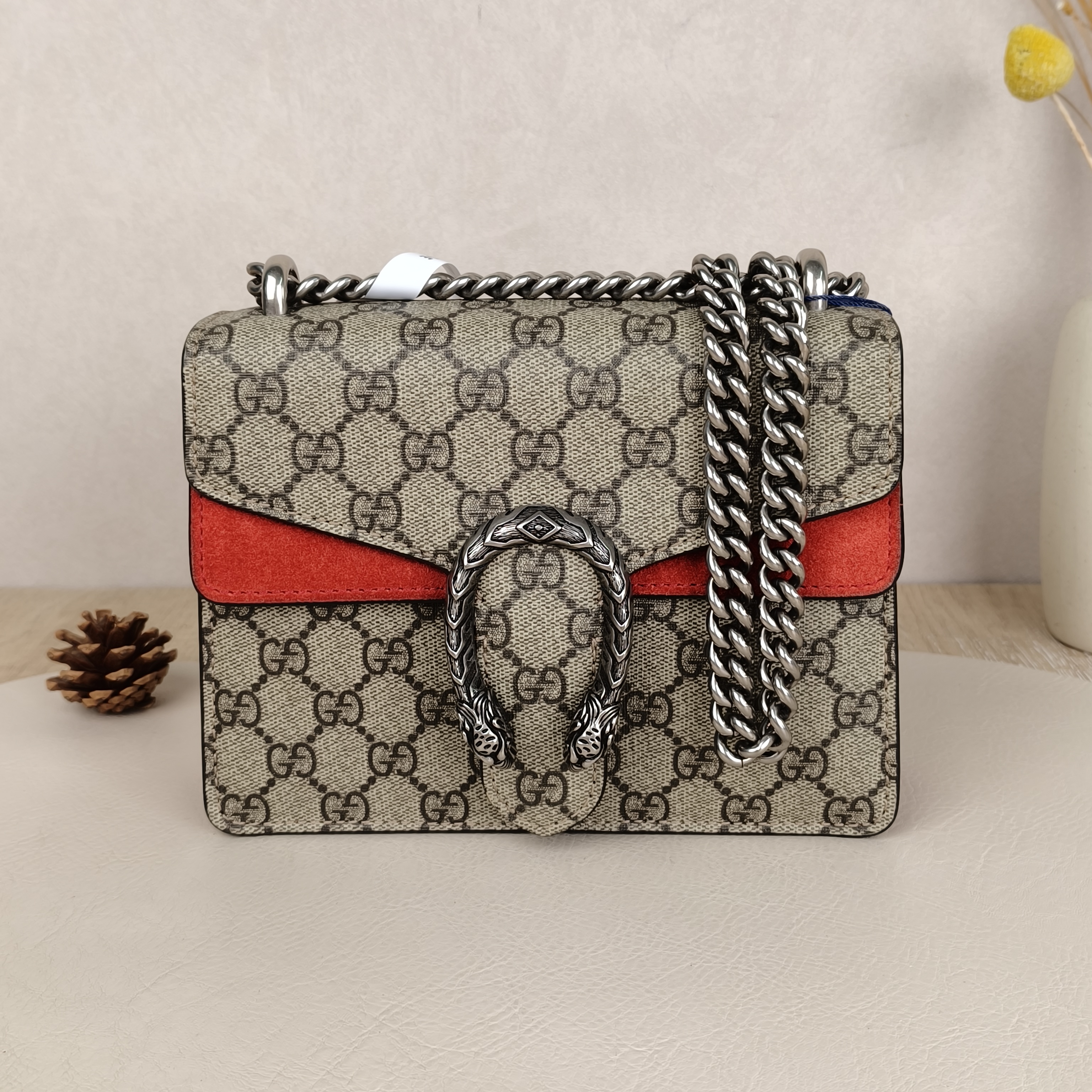 GUCCI Shoulder Bag Dionysus Red PV Cmini20 × 5 × 15.5 cm