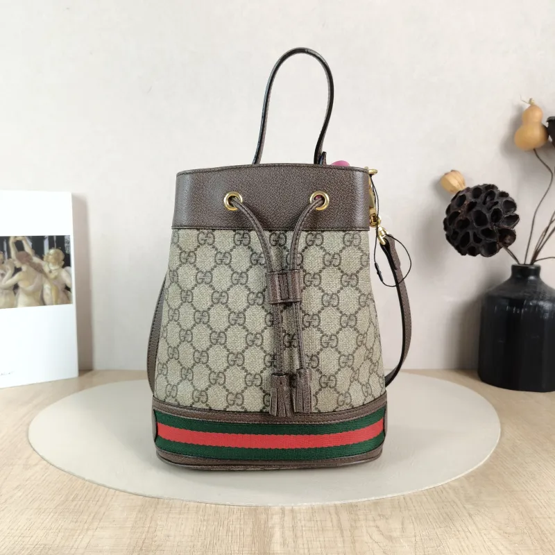 GUCCI Shoulder Bag Ophidia Bucket Bag Monogram PVC Small 20.5 × 11 × 26 cm