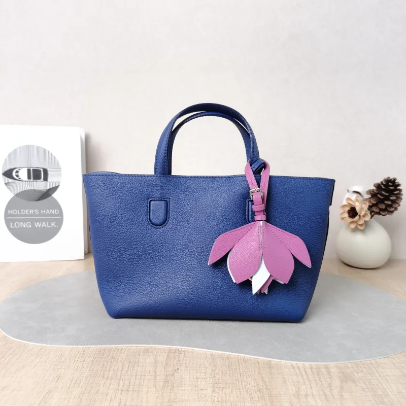 DIOR Top Handle Bag Tote Bag Top Handle Bag Navy Calfskin One Size 21 × 12 × 16 cm