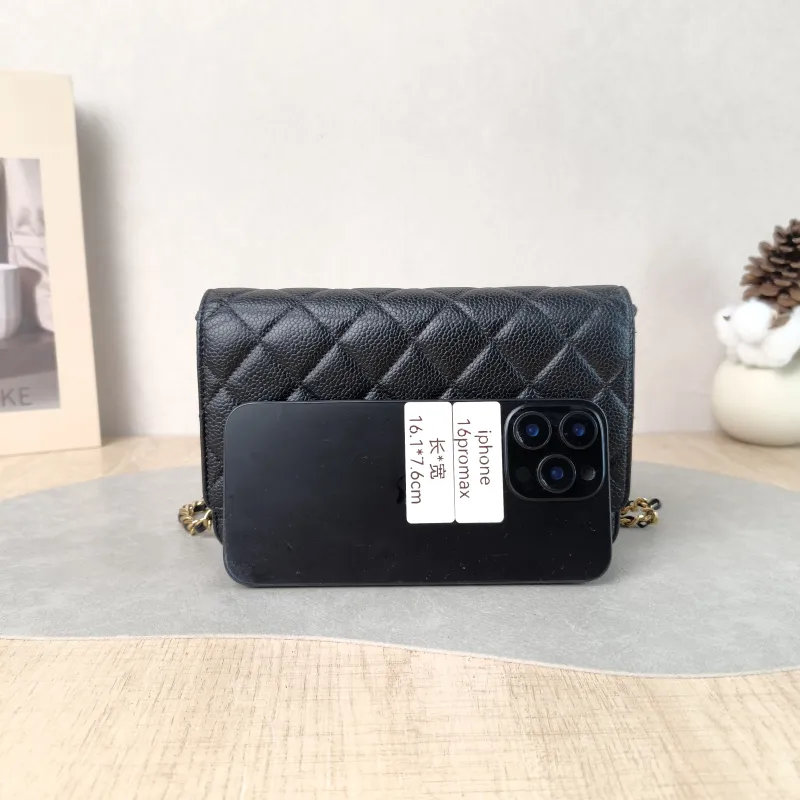 Chanel Crossbody Bag Classic Flap WOC CF WOCWOC Bag Black Grained Calfskin Mini 19.2 × 3.5 × 12.3 cm 25 — cover view 6 of 6