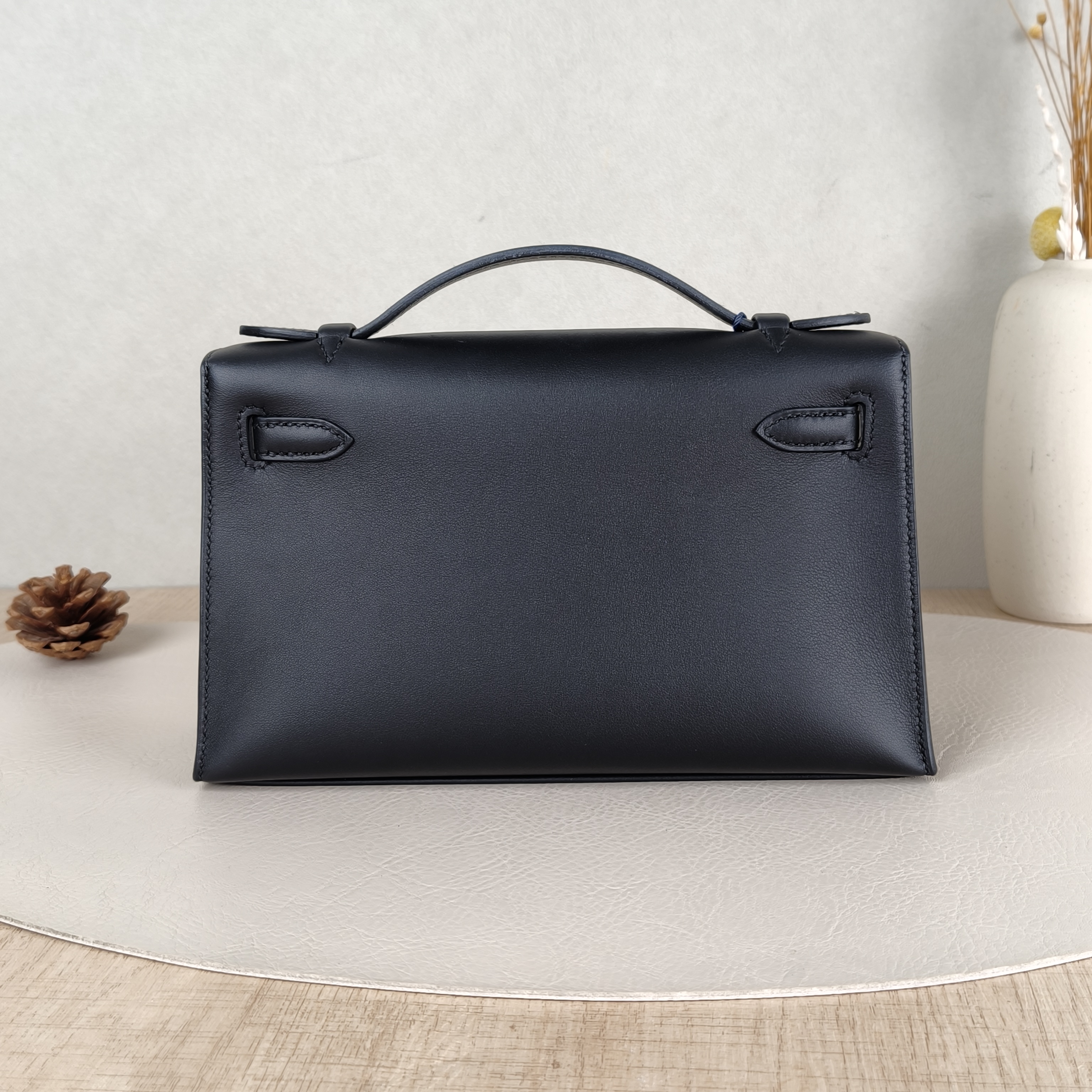 Hermès Top Handle Bagmini kelly Black Swift Calfskin One Size22 × 7 × 13 cm — cover view 5 of 6