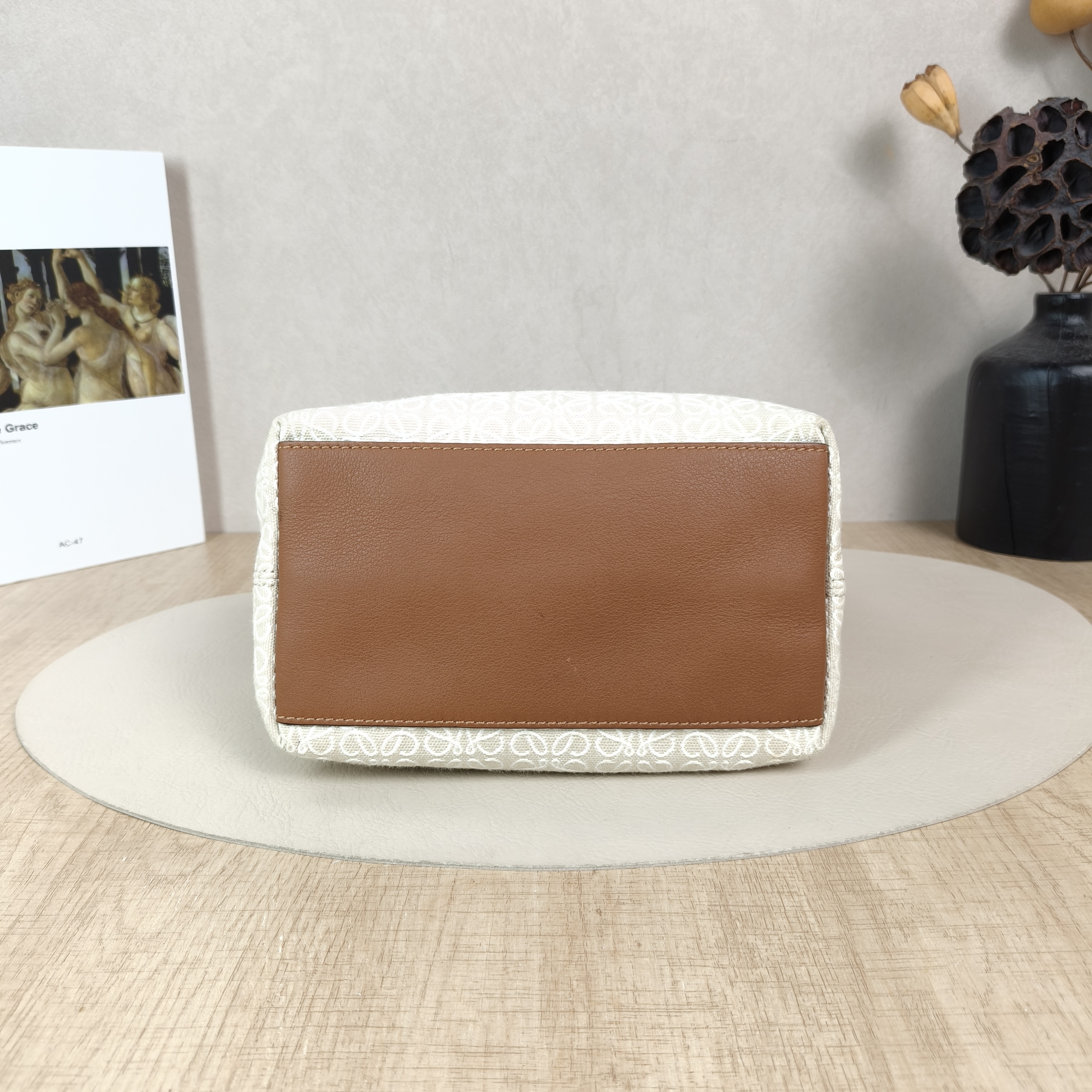LOEWE Top Handle Bagcubi Vanity Case Bag White Monogram Canvas Small20 × 11 × 15 cm — cover view 3 of 5