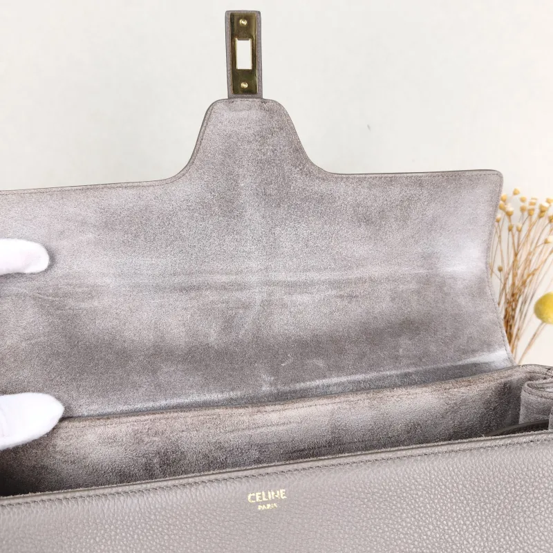 CELINE Shoulder Bag Soft 16Shoulder Bag Grey Calfskin Medium32 × 15 × 24 cm — detail view 4 of 12