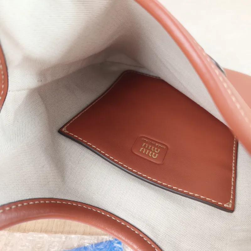 Miumiu Shoulder Bag IVY Tote Shopping Tote Caramel Calfskin Mini 20*24 — detail view 8 of 10