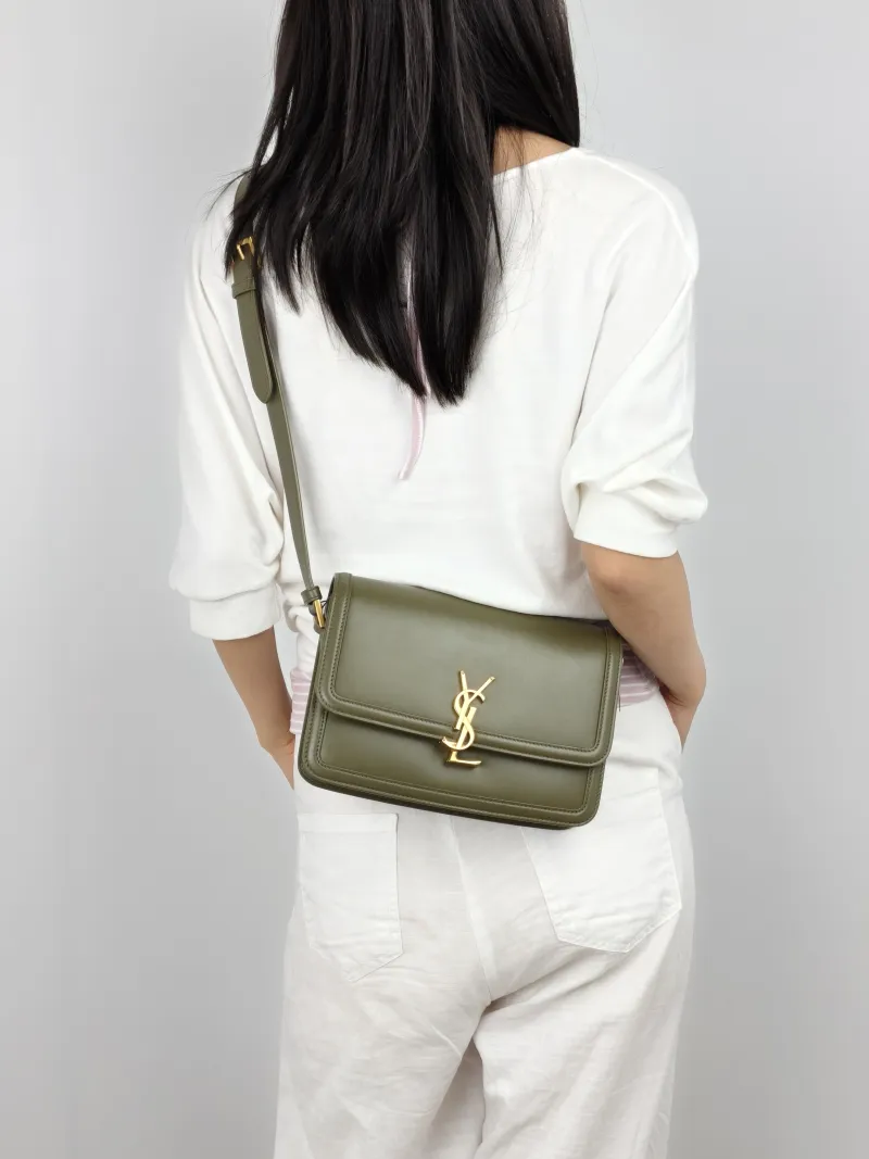 SAINT LAURENT Crossbody Bag Solferino Box Shoulder Bag Calfskin Medium 23 × 16 × 7 cm — on-model view 1 of 3