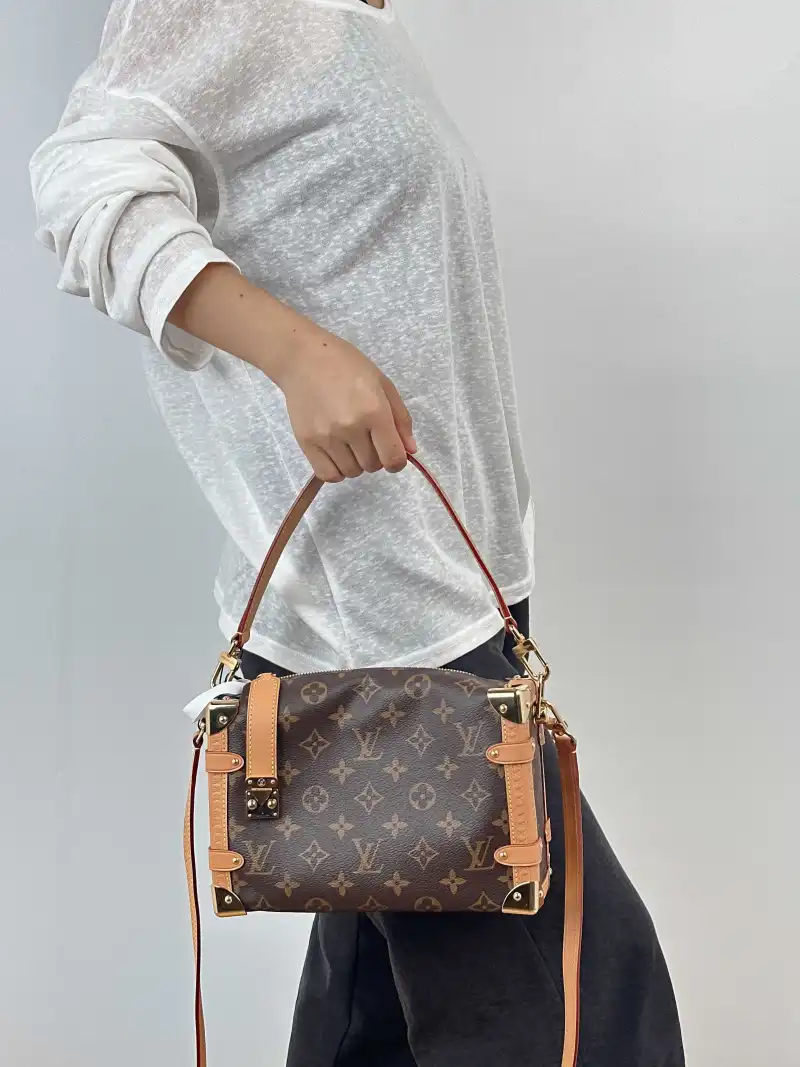 Louis Vuitton Crossbody Bag Side Trunk Box Monogram PVC Medium 23.5 × 8.5 × 16 cm — on-model view 3 of 3