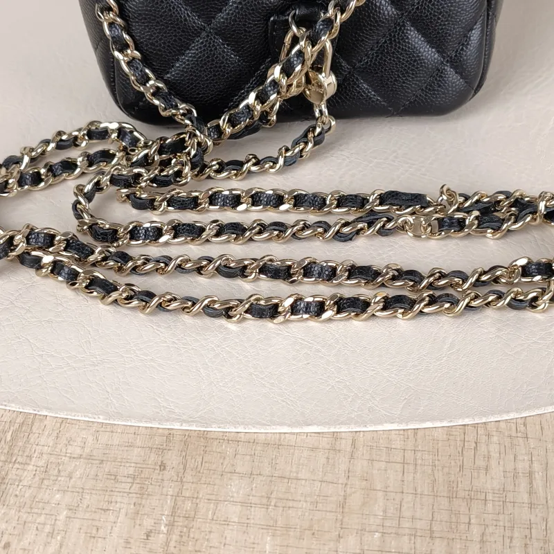 Chanel Crossbody Bag Mini Backpack Crossbody Bag Black Grained Calfskin One Size 13 × 9 × 18 cm — detail view 12 of 12