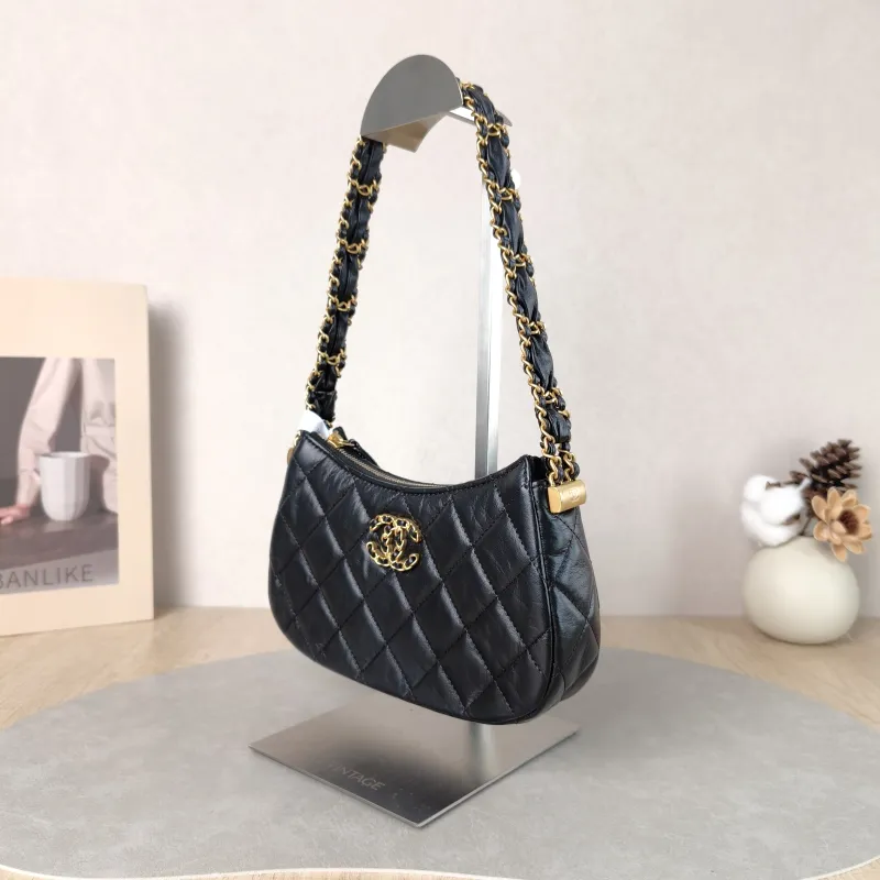 Chanel Shoulder Bag hobo 19 Black Lambskin Small 20 × 4.5 × 13 cm — cover view 3 of 5