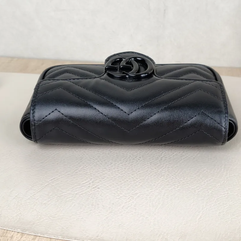 GUCCI Crossbody Bag GG Marmont So Black Marmont So Black Black CC alfskin Mini 16.5 × 5 × 10 cm — detail view 11 of 12
