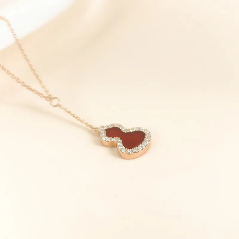 Qeelin Necklace Wulu Collection Necklace Red Agate Diamond18KR ose Gold One Size 40cm — cover view 7 of 9