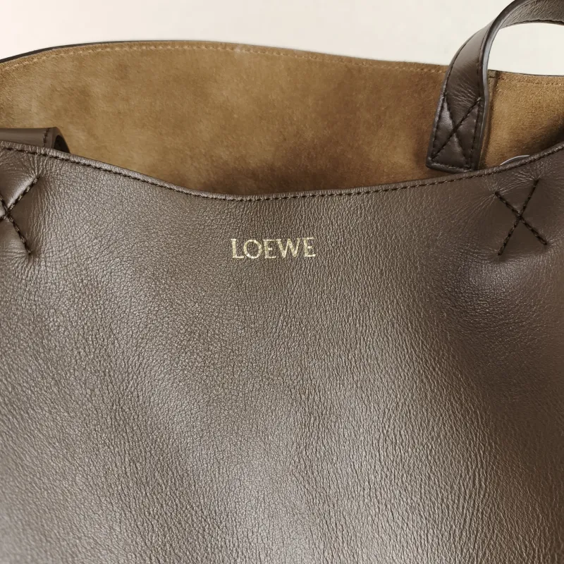 LOEWE Shoulder Bag Puzzle Fold Shopping Tote Brown Calfskin Large 42 × 41 × 18 cm — detail view 7 of 10