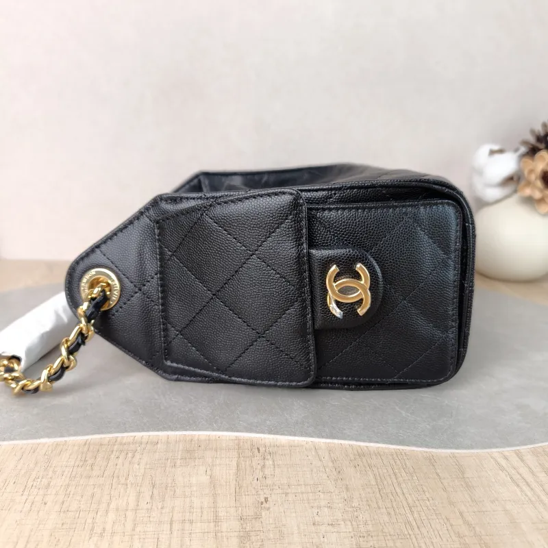 Chanel Shoulder Bag 25Bag Black Grained Calfskin Mini 22 × 12.5 × 20 cm — detail view 8 of 10