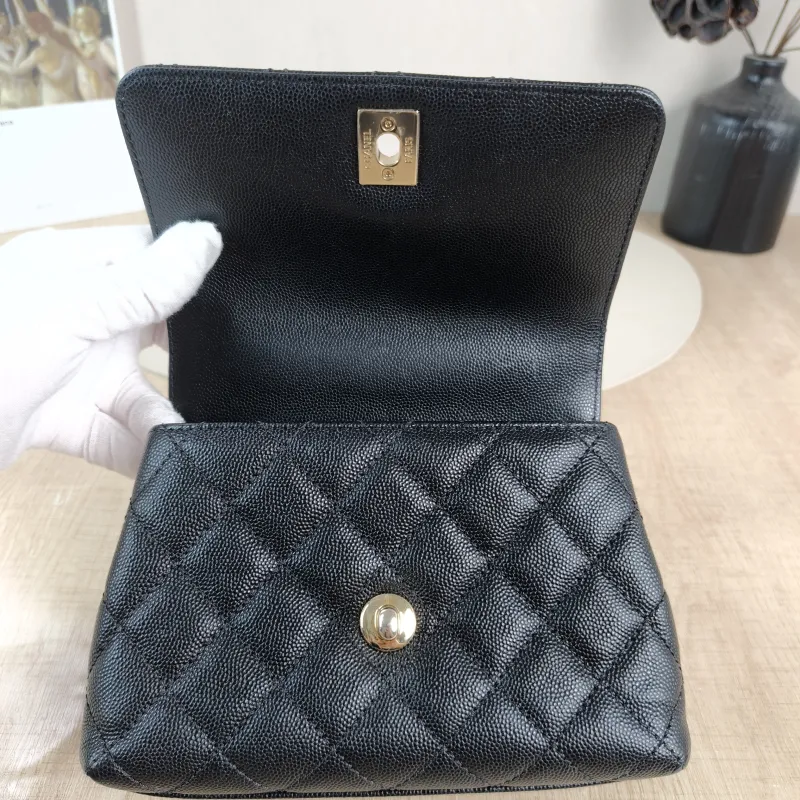 Chanel Top Handle Bag Coco Handle​ Black Grained Calfskin Mini 19 × 9 × 13 cm — detail view 12 of 12