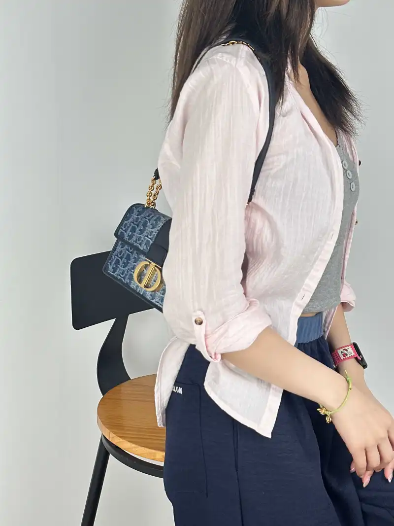 DIOR Crossbody Bag 30 Montaigne East-West 30 Blue Small 21 × 6 × 12 cm — on-model view 2 of 2