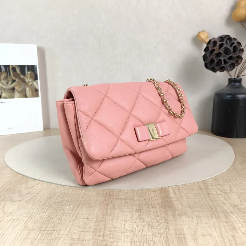 FERRAGAMO Shoulder Bag Shoulder Bag Pink Lambskin One Size24 × 5 × 15.5 cm — cover view 5 of 5