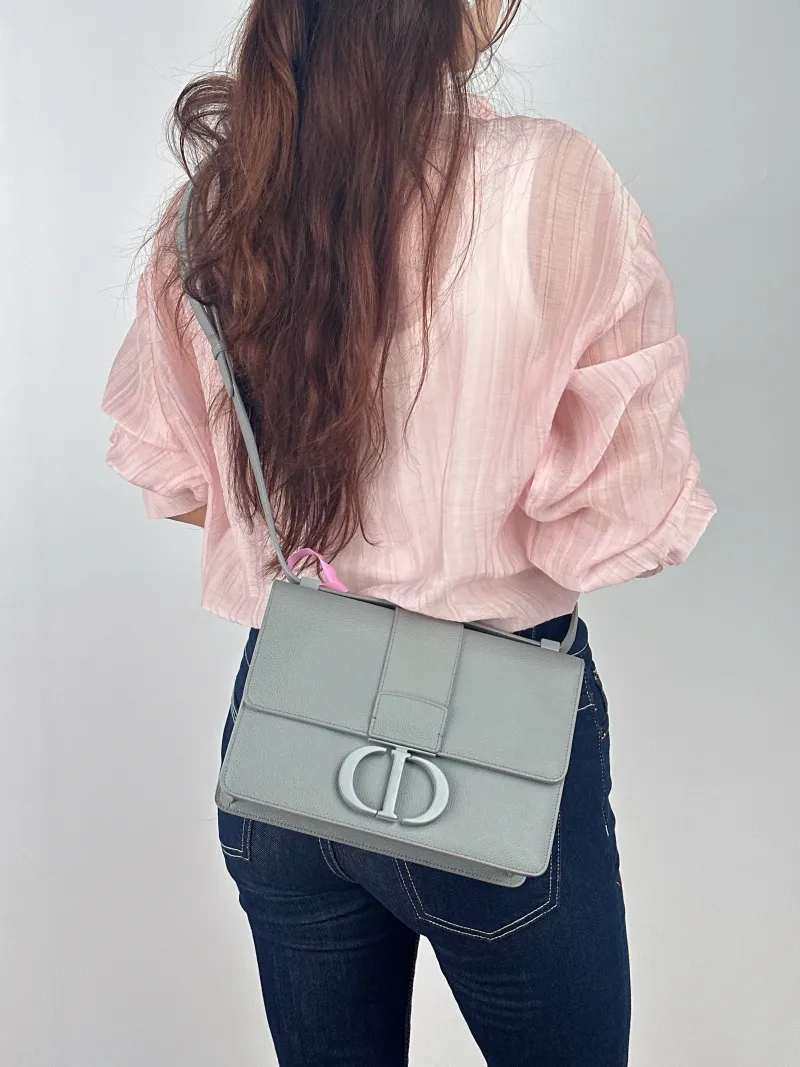 DIOR Crossbody Bag 30Montaigne 30 Grey Calfskin Medium 24 × 8 × 17 cm — on-model view 1 of 2