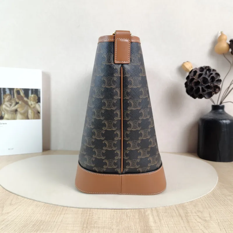 CELINE Crossbody Bag Triomphe Bucket Bag Monogram PVC Medium 24 × 18 × 27 cm — detail view 8 of 11