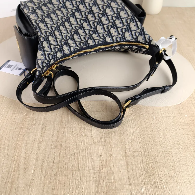DIOR Top Handle Bag D-Dream Blue Canvas Medium 28 × 10 × 16 cm — detail view 7 of 9