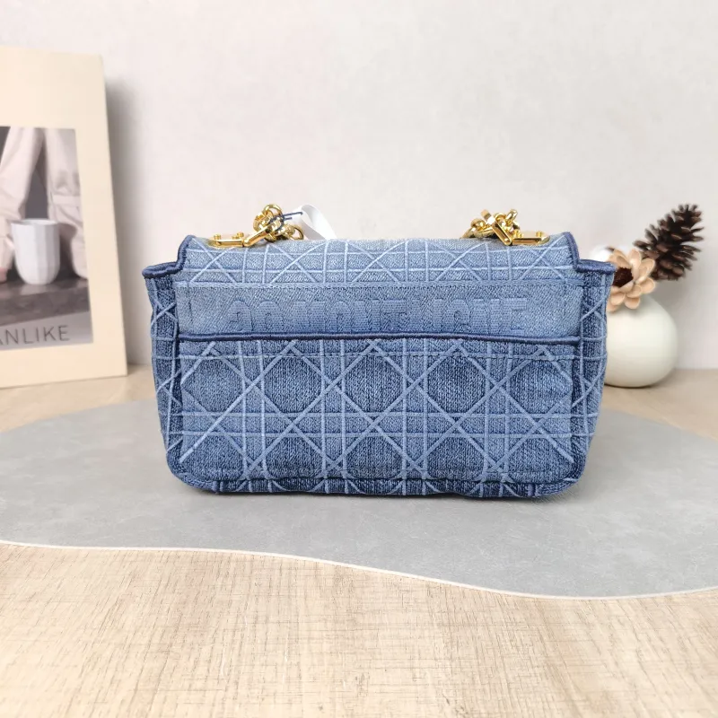 DIOR Crossbody Bag Caro Chain Bag Blue Small 20 × 7 × 13.5 cm — cover view 5 of 5