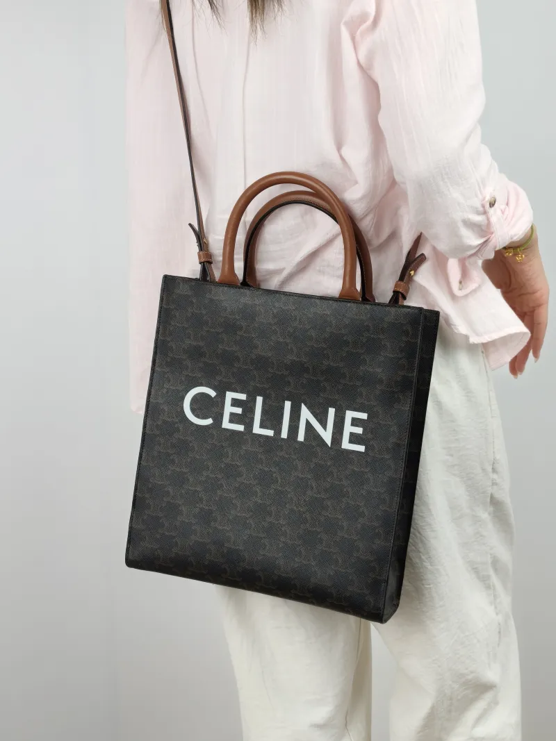 CELINE Crossbody Bag CABAS Monogram PVC Small 28.5 × 8 × 33 cm — on-model view 2 of 3