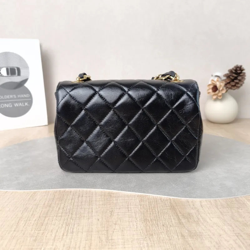 Chanel Shoulder Bag cf mini Black Waxed Leather mini 20 × 5 × 12 cm — cover view 6 of 6