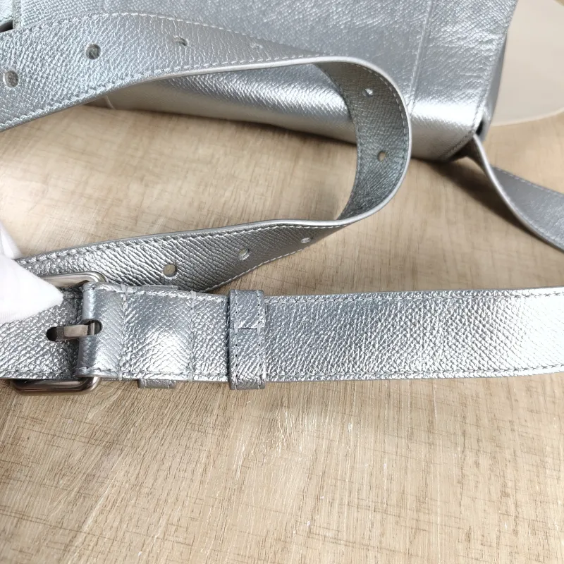 BALENCIAGA Shoulder Bag DOWNTOWN Silver Calfskin Small 30 × 10 × 17.5 cm — detail view 9 of 11