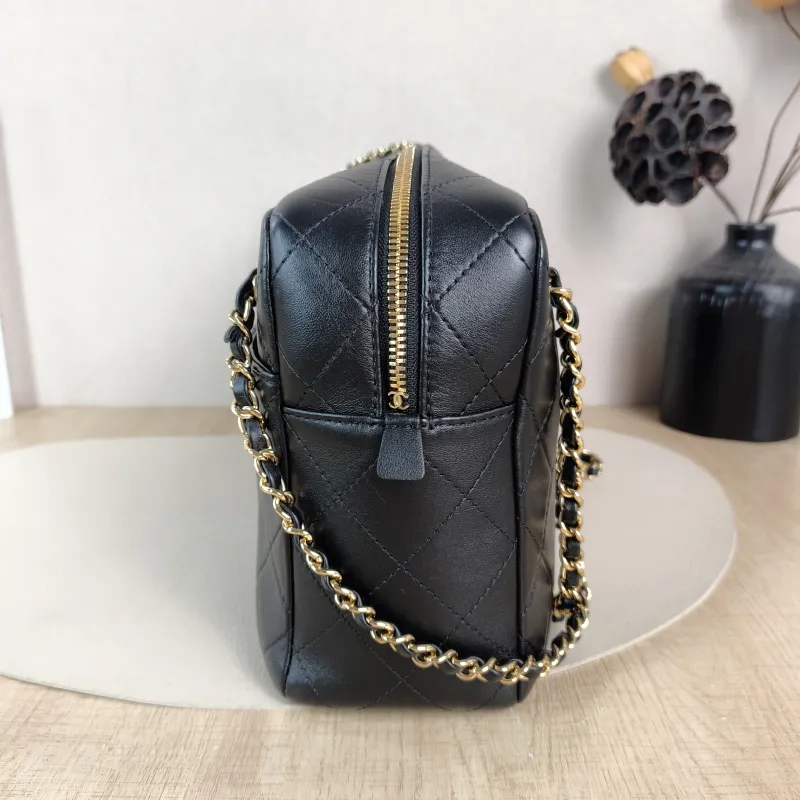 Chanel Crossbody Bag Bowling Bag Black Lambskin One Size 31 × 9 × 19 cm — detail view 6 of 10