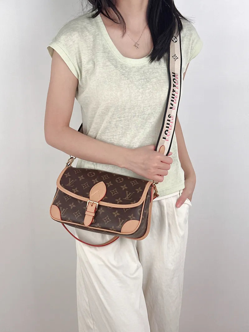 Louis Vuitton Crossbody Bag Diane Baguette Bag Shoulder Strap PVC Small24 × 9 × 15 cm — on-model view 3 of 3
