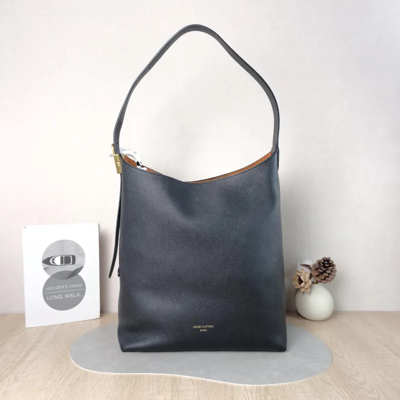 Louis Vuitton Shoulder Bag Low Key Hobo Shoulder Bag Black Calfskin Medium 31 × 18 × 35 cm