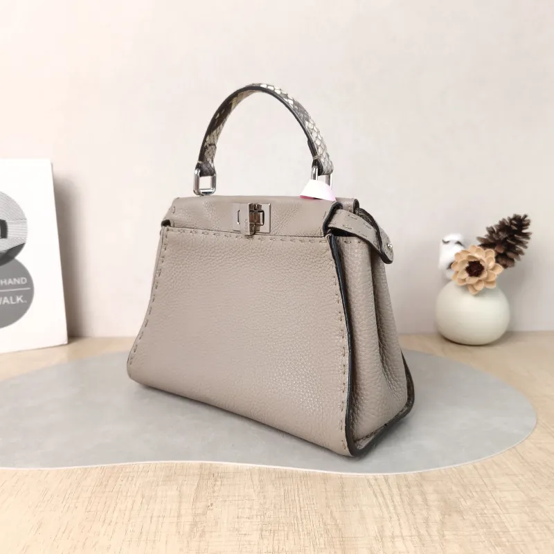 FENDI Crossbody Bag Peekaboo Crossbody Bag Grey Calfskin · Small 23 × 11 × 18 cm — cover view 6 of 6
