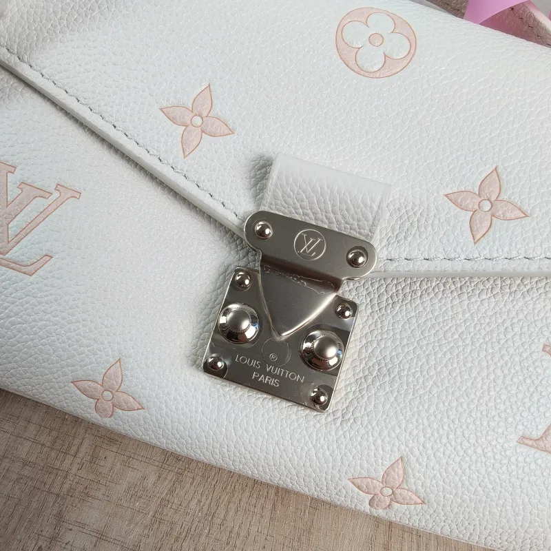 Louis Vuitton Crossbody Bag Pochette Métis East West White · Pink Monogram Empreinte Embossed Calfskin Small21.5 × 6 × 13.5 cm — detail view 2 of 13
