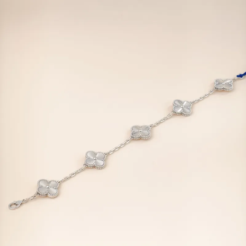 Van Cleef & Arpels Bracelet Alhambra Alhambra Collection Five-Motif Bracelet White Gold 18KW hite Gold Vintage Small19cm — cover view 8 of 11