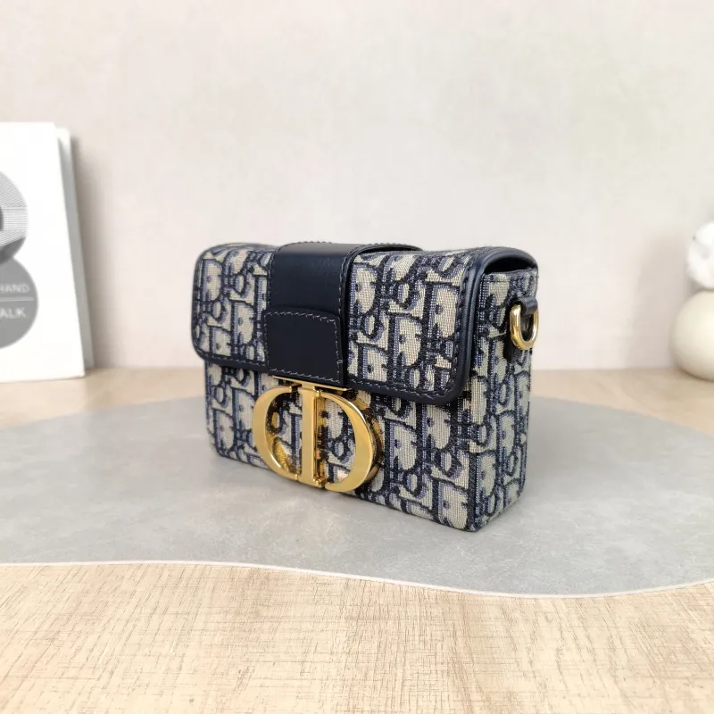 DIOR Crossbody Bag 30Montaigne 30 Box Box Blue Canvas Mini 17.5 × 5 × 11.5 cm — cover view 3 of 5
