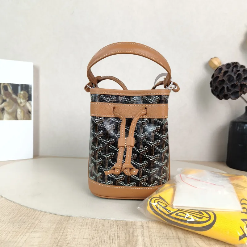 GOYARD Crossbody Bag Petit Flot Brown ine Canvas Mini 12 × 10 × 17.5 cm — cover view 2 of 6