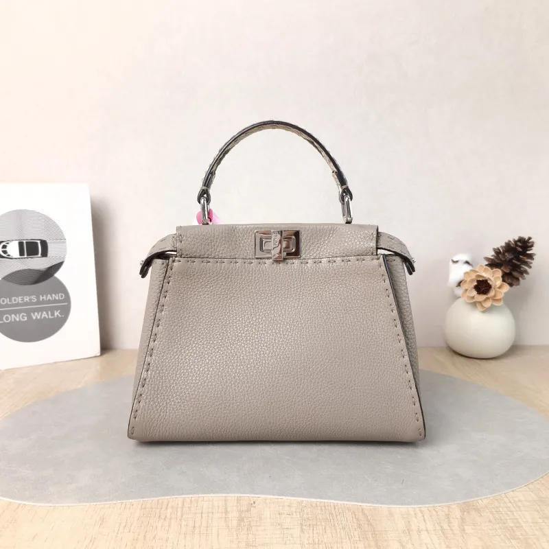FENDI Crossbody Bag Peekaboo Crossbody Bag Grey Calfskin · Small 23 × 11 × 18 cm — cover view 3 of 6