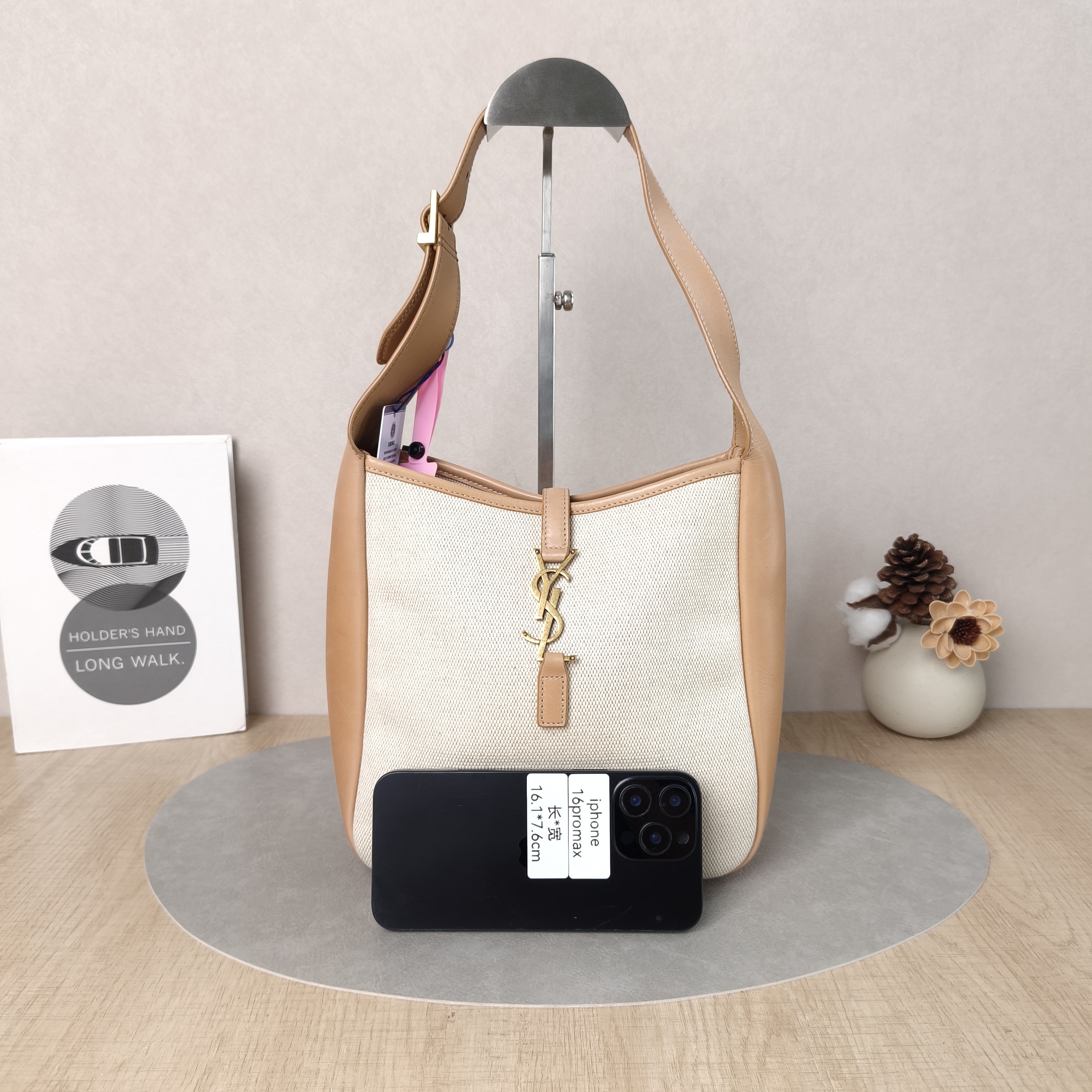 SAINT LAURENT Shoulder Bag LE 5 À 7 Hobo Colorblock Canvas, Small22 × 8.5 × 23 cm — cover view 4 of 5