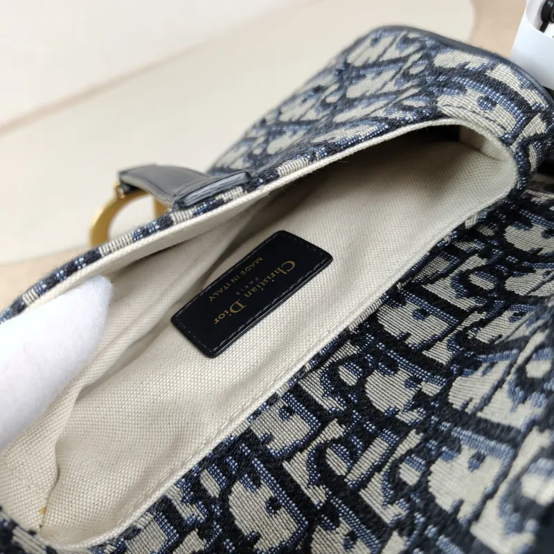 DIOR Top Handle Bag Saddle Blue Canvasmini19 × 6 × 15 cm — detail view 3 of 11