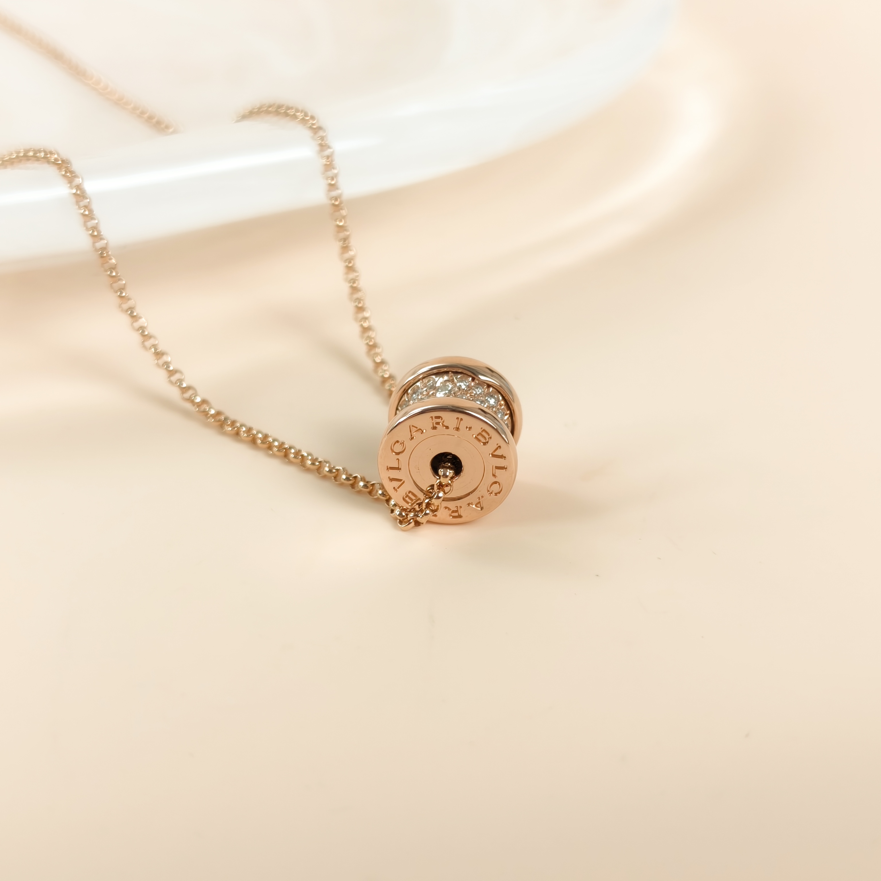 Bvlgari Necklace B.ZERO1Collection Pavé Diamond Rose Gold Diamond18KR ose Goldmini45cm — cover view 2 of 7